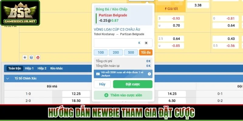 Hướng dẫn newbie tham gia đặt cược