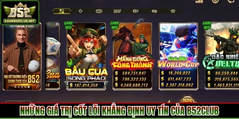 Những giá trị cốt lõi khẳng định uy tín của B52Club